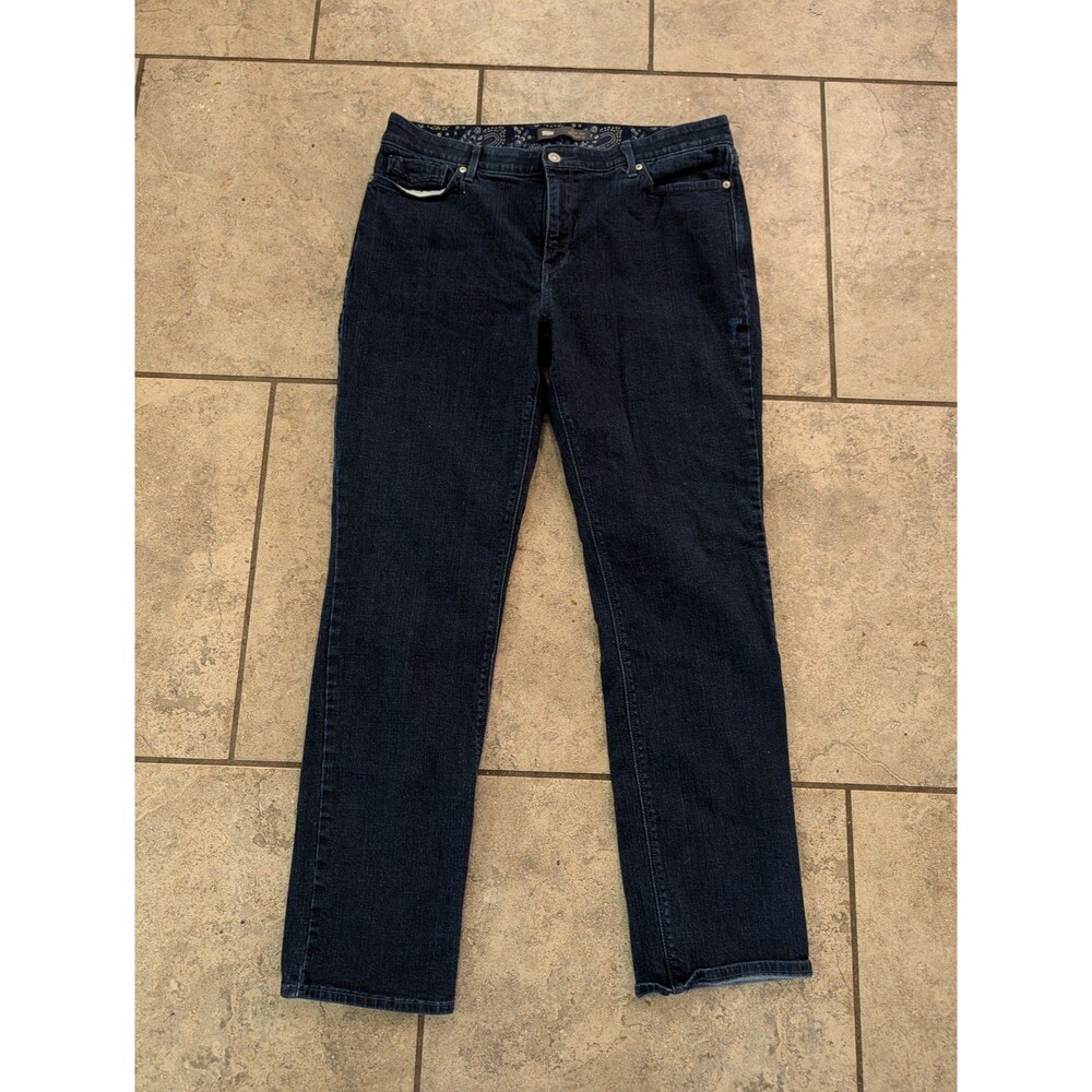 Levis 525 Perfect Waist Jeans Womens 16M W33 L32 Dark Blue Straight Leg